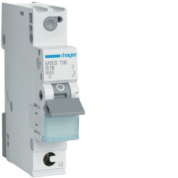 Hager MBS116 Leitungsschutzschalter 1polig 6kA B16A Quick Connect