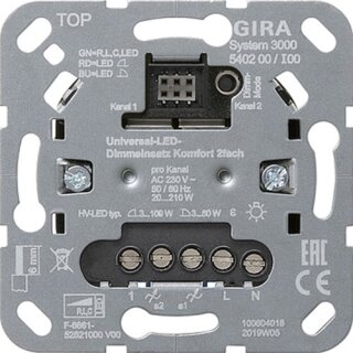 Gira 540200 System 3000 Universal-LED-Dimmeinsatz Komfort 2fach