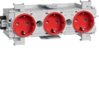 Hager Steckdose 3-fach mit Wago Steck-/Klemmtechnik...