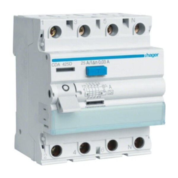 Hager CDA425D FI-Schalter 4P 6kA 25A 30mA Typ A