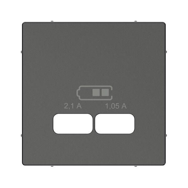 Merten Zentralplatte für USB Ladestation-Einsatz anthrazit System M