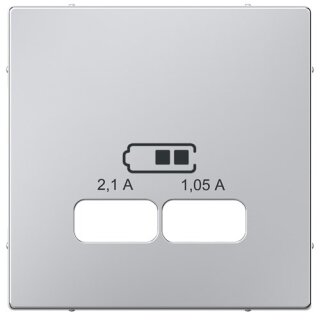 Merten Zentralplatte für USB Ladestation-Einsatz aluminium System M MEG4367-0460