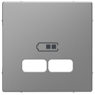 Merten Zentralplatte für USB Ladestation-Einsatz Edelstahl System Design MEG4367-6036