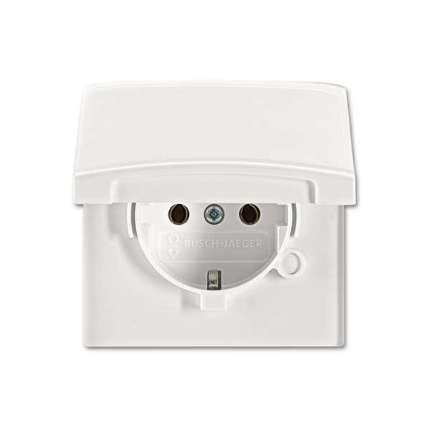 Busch-Jaeger 20 EUGK-34-101 Steckdosen-Einsatz SCHUKO® mit Klappdeckel alpinweiß
