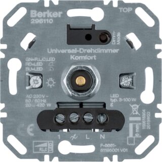 Berker 296110 Universal-Drehdimmer Komfort R L C LED Softrastung