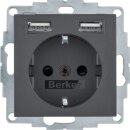 Berker 48031606 Steckdose Schuko USB anthrazit matt
