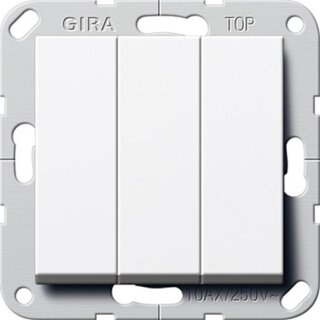 Gira 283203  Wippschalter 3fach mit Wippen Universal-Aus-Wechselschalter System 55 Reinweiß