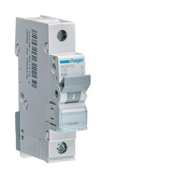 Hager MCN110 Leitungsschutzschalter 1polig 6kA C10A 1M