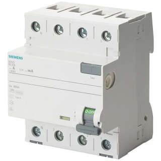 Siemens 5SV3344-6KL FI-Schutzschalter 4-polig Typ A 40 A 30 mA N-links