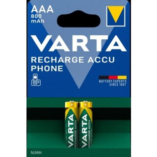 Varta Phone Akku 58398 AAA HR03 Micro 800mAh (2er Blister)