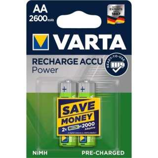Varta Recharge Accu Power 2600mAh AA Mignon (2er Blister)