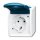 Busch-Jaeger 20 EW-53 Steckdose SCHUKO® mit Klappdeckel grau / blaugrün