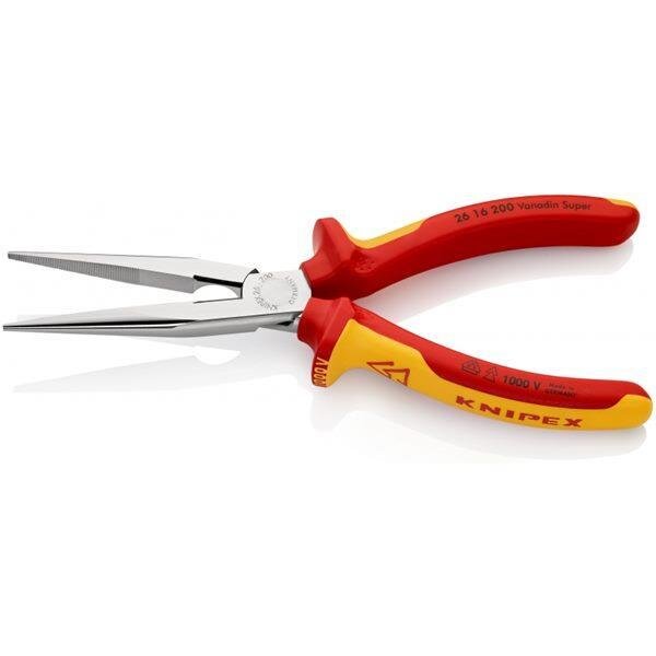Knipex 26 16 200 Flachrundzange mit Schneide VDE-geprüft