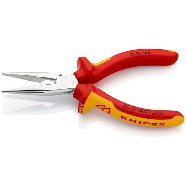 Knipex 25 06 160 Flachrundzange mit Schneide VDE-geprüft