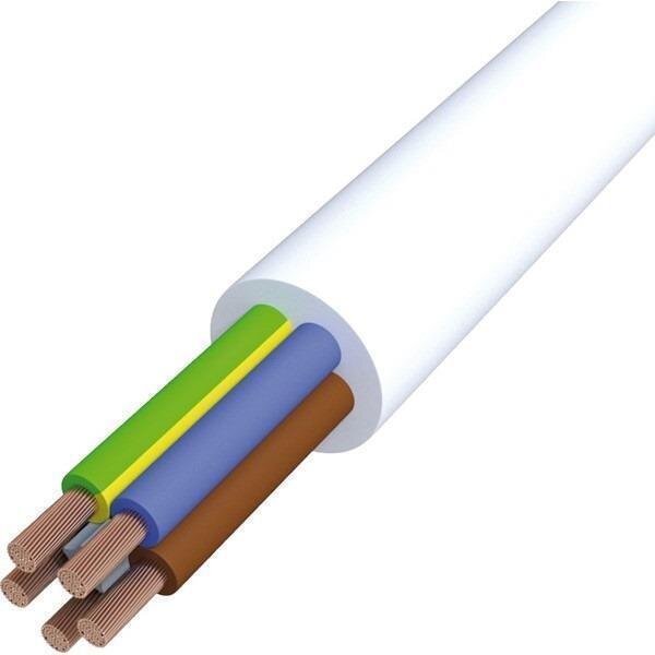 Kunststoffschlauchleitung weiß H05VV-F 5G0,75 100 Meter