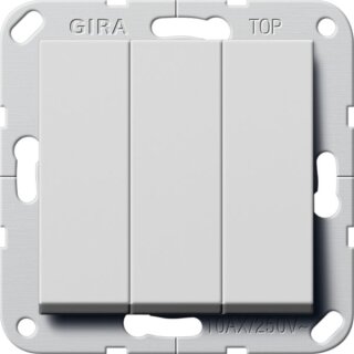 Gira 2832015 Wippschalter 3fach mit Wippen Universal-Aus-Wechselschalter System 55 Grau matt