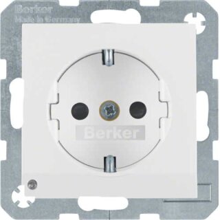 Berker 41091909 Steckdose Schuko mit LED-Orientierungslicht polarweiß matt