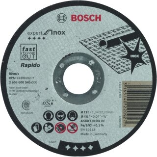 Bosch Trennscheibe Rapido 1,0x115mm INOX gerade