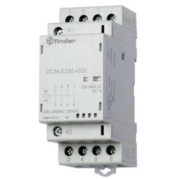 Finder 22.34.0.230.4320 Installationsschütz 4S 25A 230V AC/DC