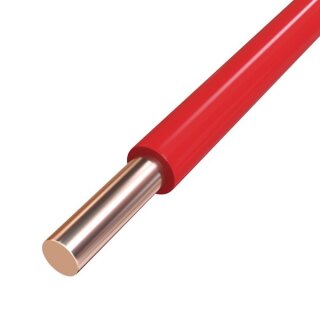 Einzelader PVC Aderleitung starr H05V-U 0,75 rot RG100m