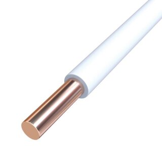 Einzelader PVC Aderleitung starr H05V-U 0,75 weiß RG100m
