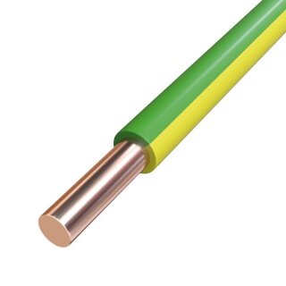 Einzelader PVC Aderleitung starr H05V-U 0,75 grün/gelb RG100m