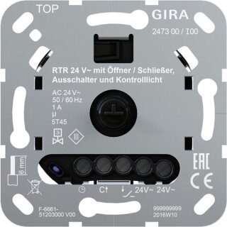Gira 247300 RTR 24 V Öff./Schließ. Aus + Kontroll Einsatz