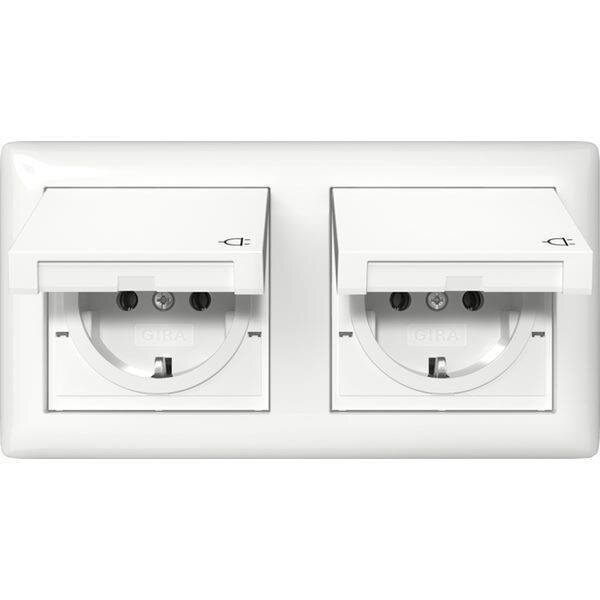 Gira 415803 Steckdose Schuko KD + Set IP44 + Rahmen 2f Standard 55 Reinweiß