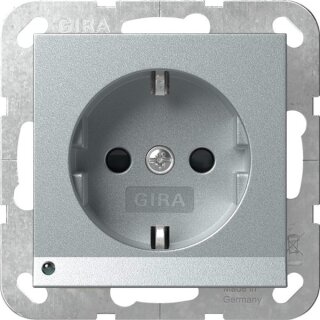 Gira 417026 Steckdose Schuko LED-Leuchte + Safety Plus System 55 Farbe Alu