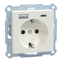 Merten Schuko Steckdose mit USB Ladegerät TPb Polarweiß System M