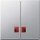 Merten Doppelwippe m. rotem Symbolfenster aluminium System M MEG3456-0460