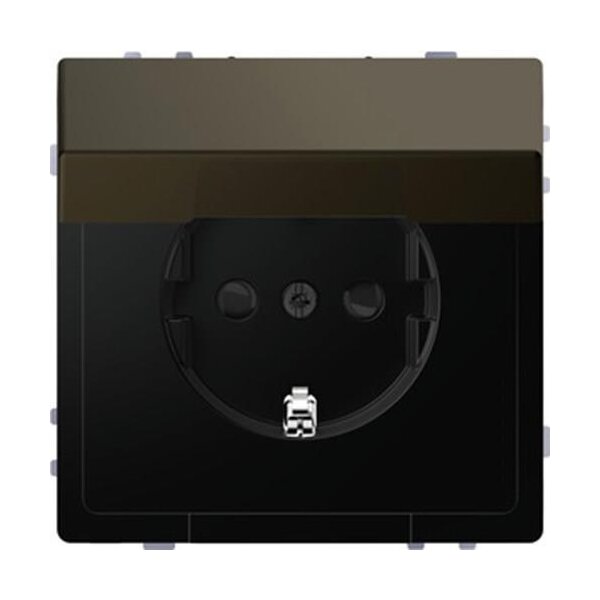 Merten Schuko Steckdose mit Klappdeckel Moccametallic System Design