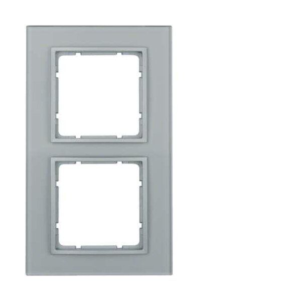 Berker 10126414 Glasrahmen 2fach, B.7, Glas alu/alu matt, lackiert