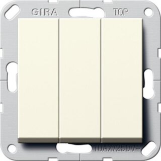 Gira 283201  Wippschalter 3fach mit Wippen Universal-Aus-Wechselschalter System 55 Cremeweiß