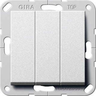 Gira 283226  Wippschalter 3fach mit Wippen Universal-Aus-Wechselschalter System 55 Farbe Alu