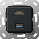 Gira 567810 HDMI™ USB 3.0 A Kpl. Einsatz Schwarz m