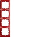 Berker 10148962 Rahmen 4fach S.1 rot, glänzend