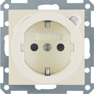 Berker 47088982 Steckdose Schuko mit FI-Schutzschalter Safety+ weiß glänzend