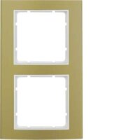 Berker 10123046 Rahmen 2fach B.3 Alu, gold/polarweiß