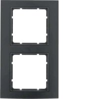 Berker 10123005 Rahmen 2fach B.3 Alu, schwarz/anthrazit