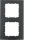 Berker 10123005 Rahmen 2fach B.3 Alu, schwarz/anthrazit