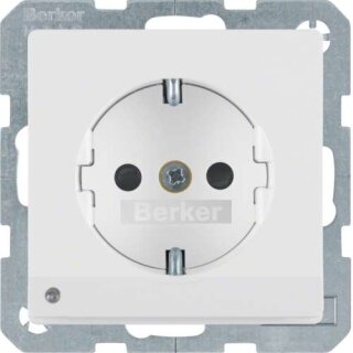 Berker 41096089 Steckdose Schuko mit LED-Orientierungslicht Q.1/Q.3 polarweiß, samt