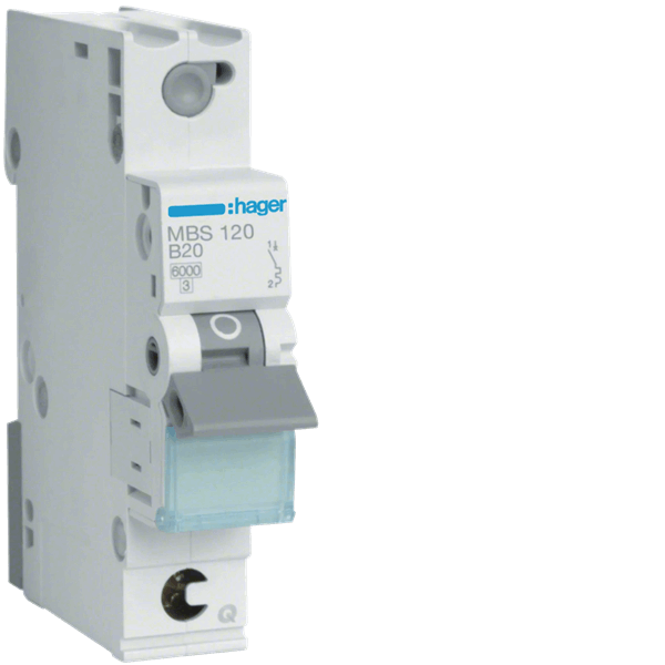 Hager MBS120 Leitungsschutzschalter 1polig 6kA B20A Quick Connect
