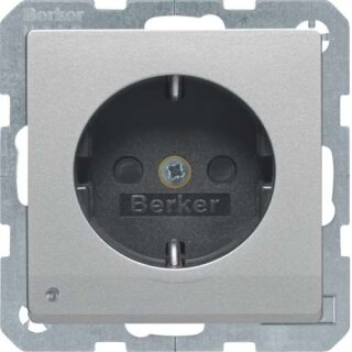 Berker 41096084 Steckdose Schuko mit LED-Orientierungslicht Q.1/Q.3 alu samt, lackiert