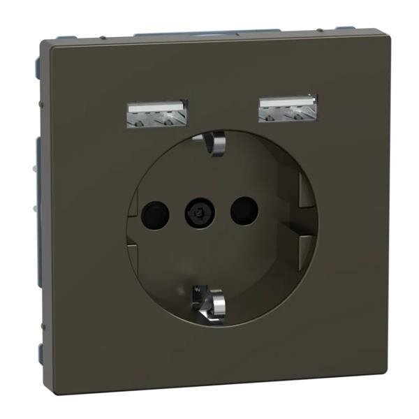 Merten Schuko Steckdose mit USB Ladegerät Moccametallic System Design