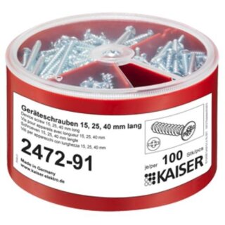 Kaiser Geräteschrauben-Box, je 100 Schrauben (2472-91)